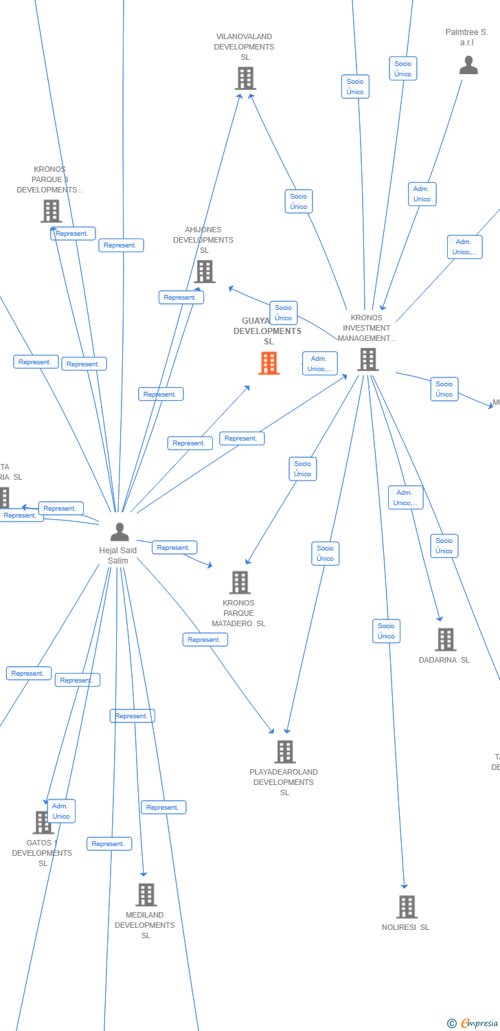 Vinculaciones societarias de GUAYALAND DEVELOPMENTS SL