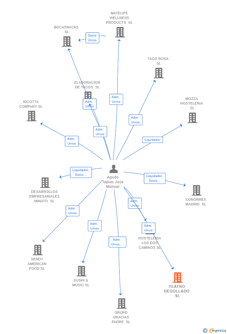 Vinculaciones societarias de TEATRO DEGOLLADO SL