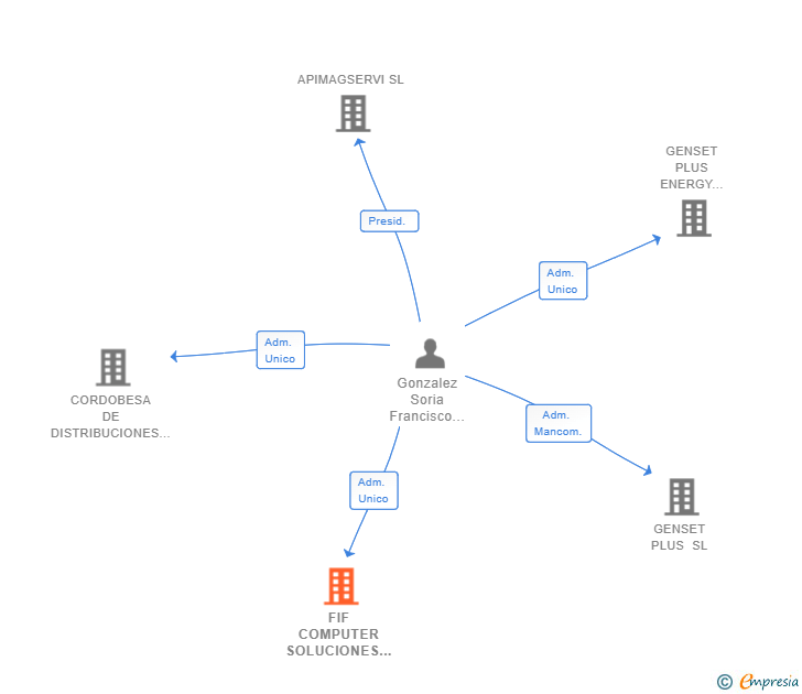 Vinculaciones societarias de FIF COMPUTER SOLUCIONES INFORMATICAS SL