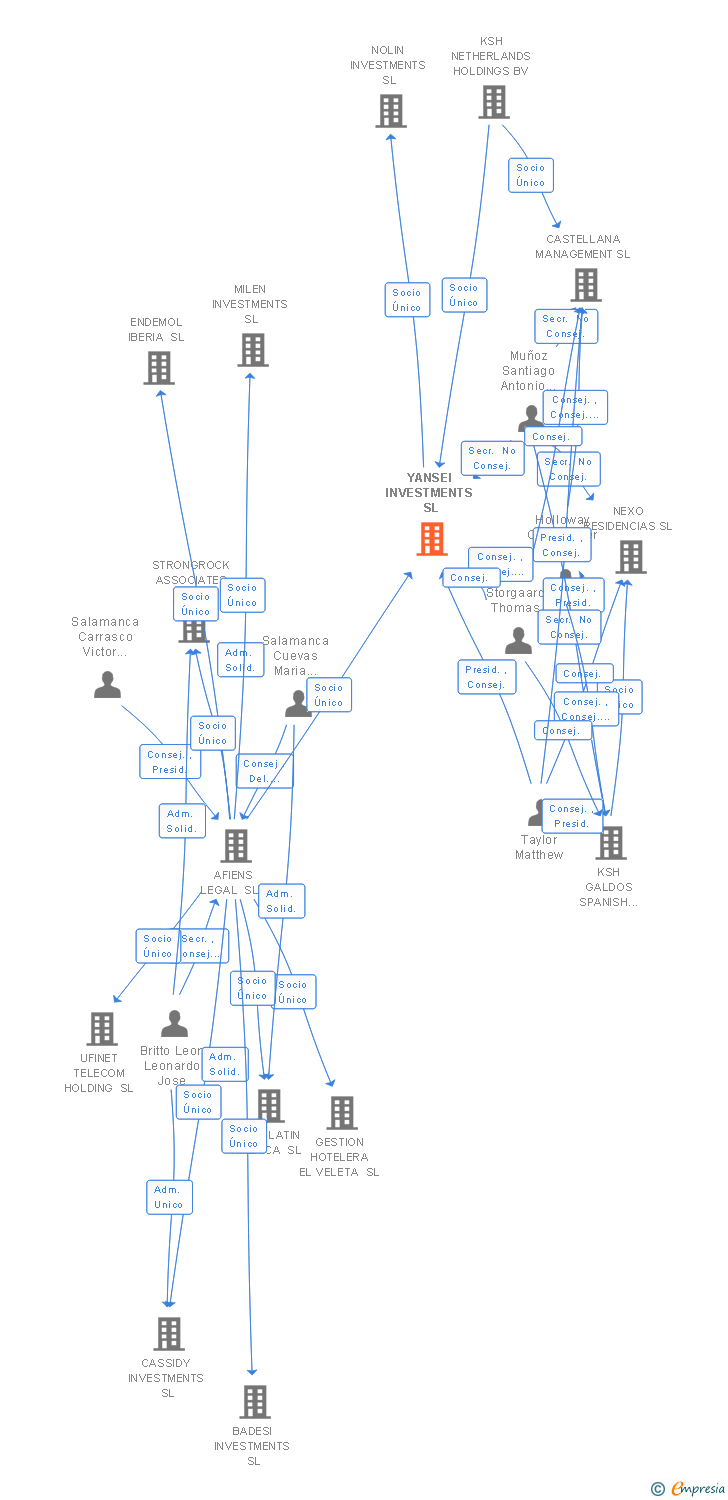 Vinculaciones societarias de YANSEI INVESTMENTS SL