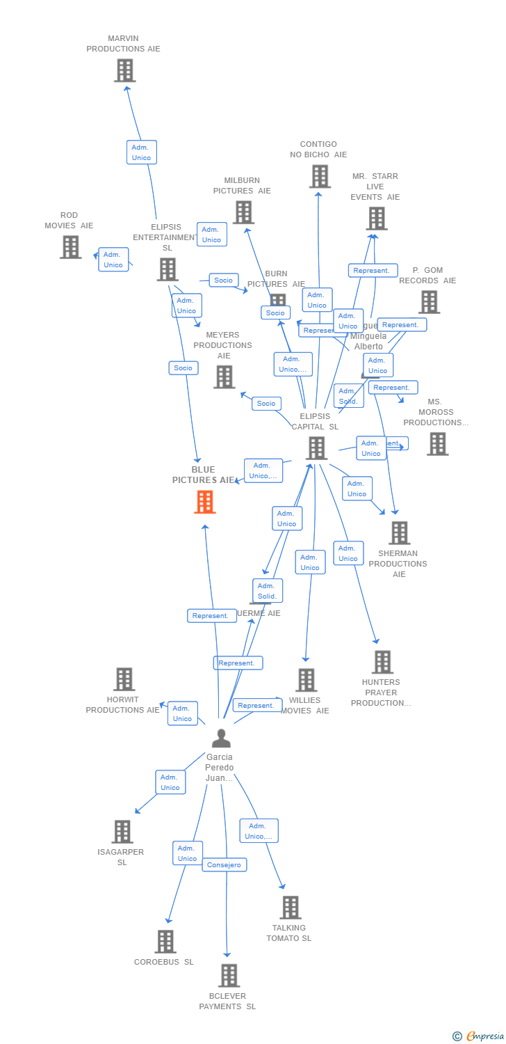 Vinculaciones societarias de BLUE PICTURES AIE