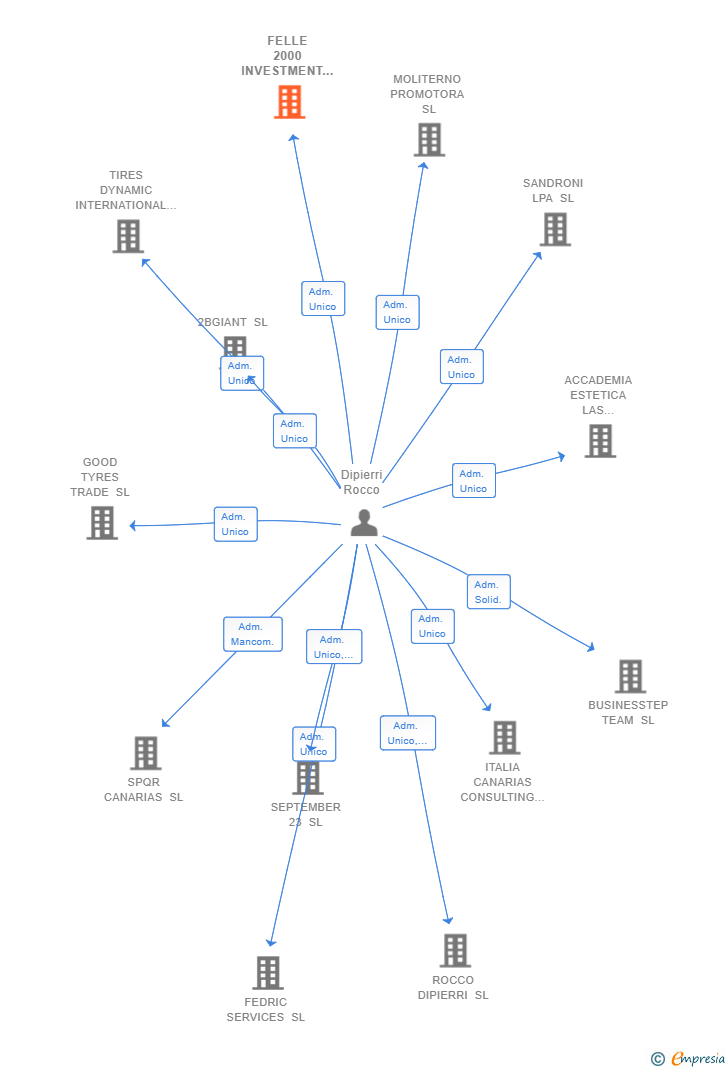 Vinculaciones societarias de FELLE 2000 INVESTMENT SL