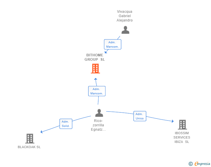 Vinculaciones societarias de BITHOME GROUP SL (EXTINGUIDA)