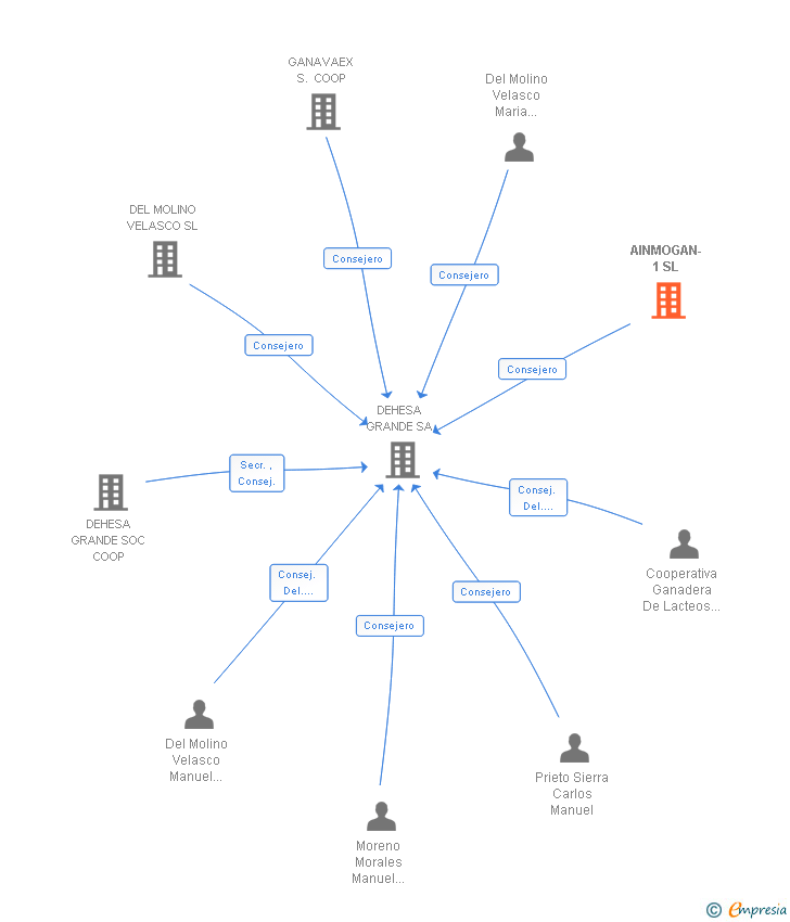Vinculaciones societarias de AINMOGAN-1 SL