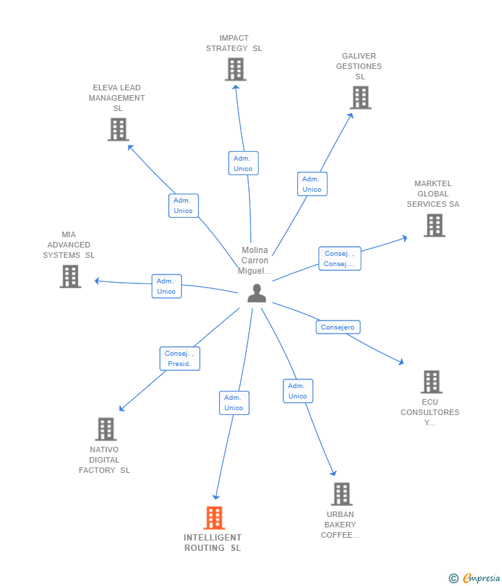 Vinculaciones societarias de INTELLIGENT ROUTING SL