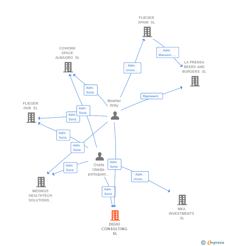 Vinculaciones societarias de DIGIU CONSULTING SL