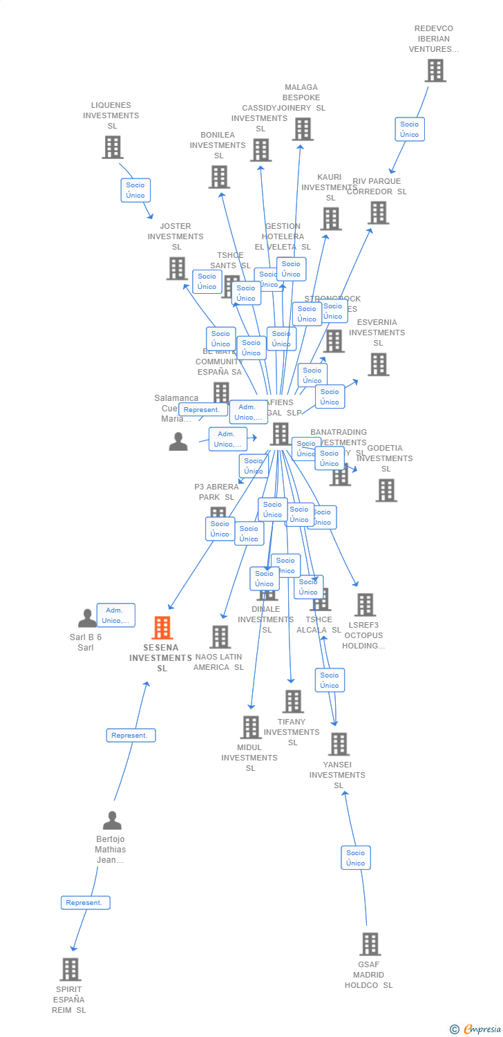 Vinculaciones societarias de SESENA INVESTMENTS SL
