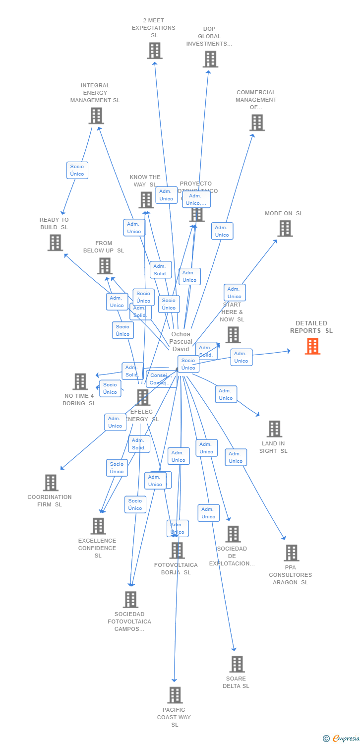 Vinculaciones societarias de DETAILED REPORTS SL