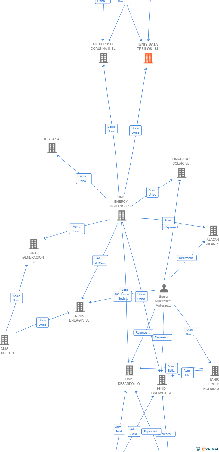 Vinculaciones societarias de IGNIS DATA EPSILON SL