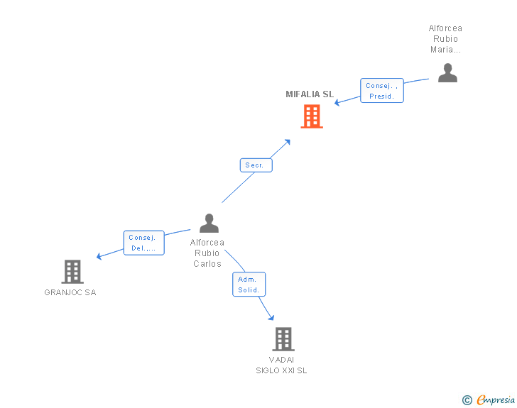 Vinculaciones societarias de MIFALIA SL