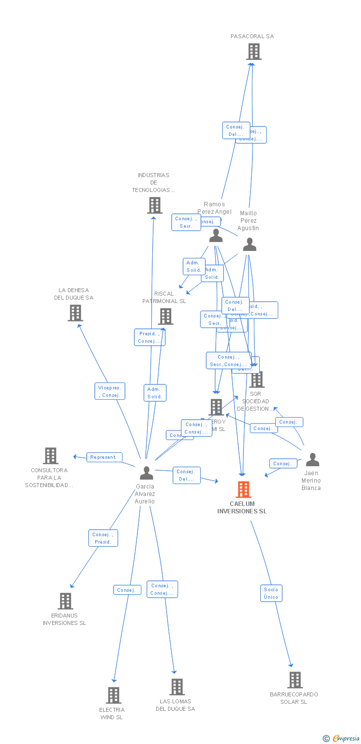 Vinculaciones societarias de CAELUM INVERSIONES SL