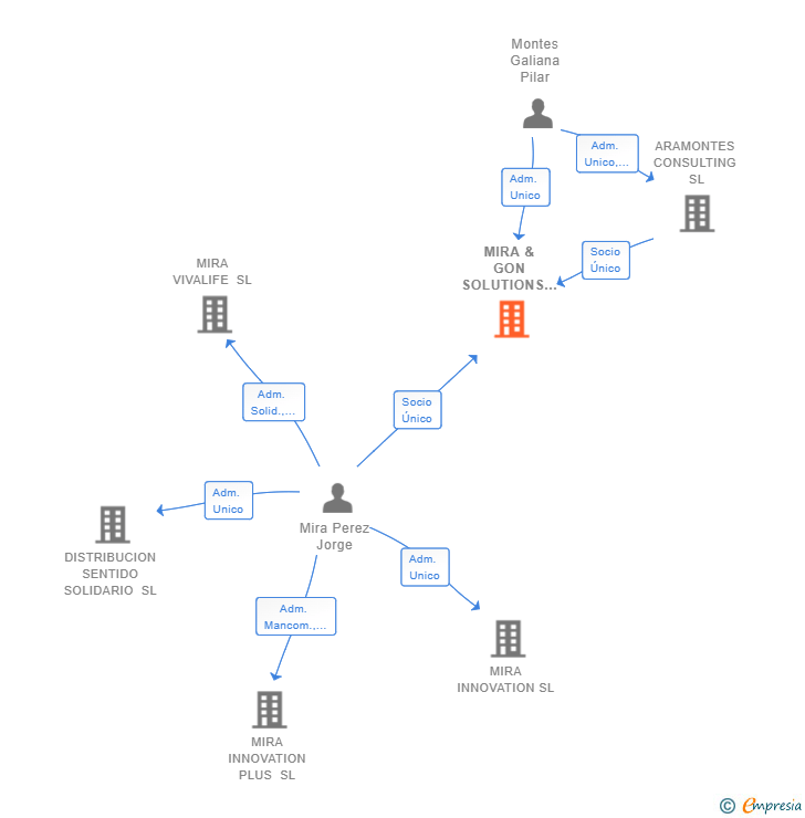 Vinculaciones societarias de MIRA & GON SOLUTIONS SL
