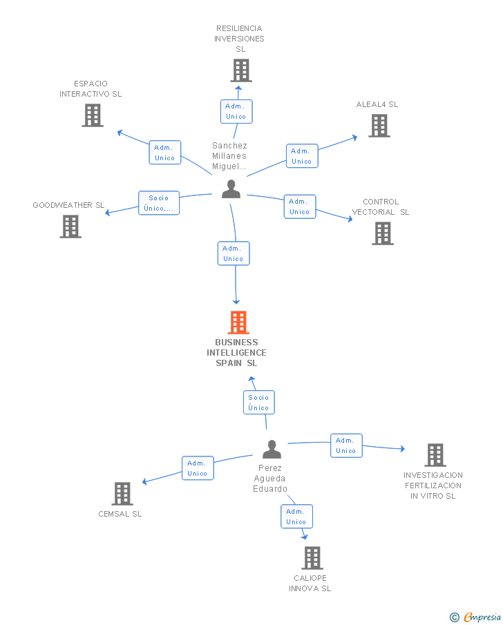 Vinculaciones societarias de BUSINESS INTELLIGENCE SPAIN SL