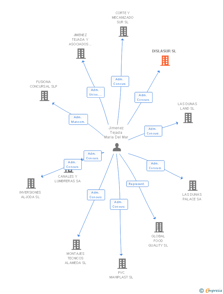 Vinculaciones societarias de DISLASUR SL