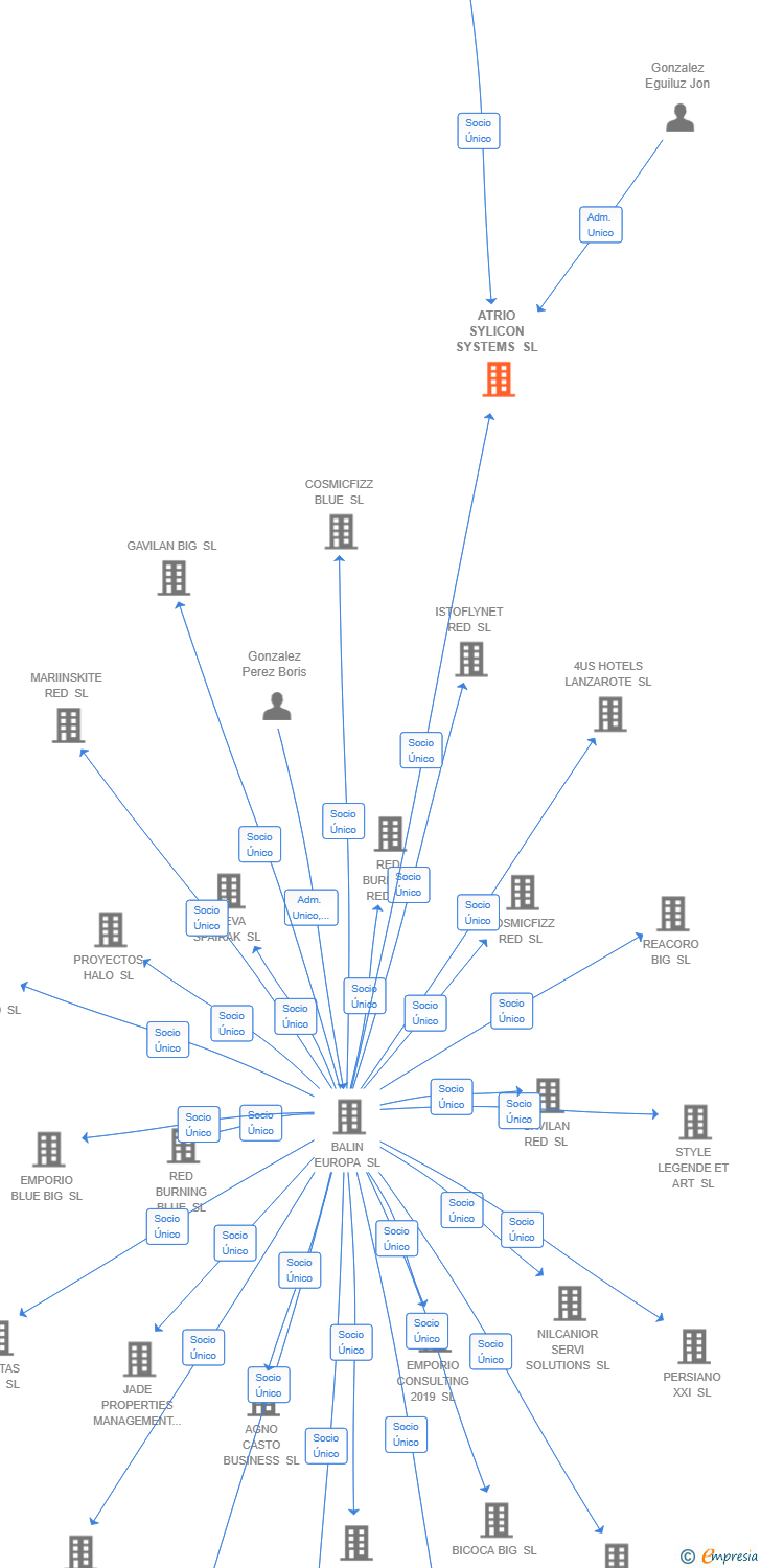 Vinculaciones societarias de ATRIO SYLICON SYSTEMS SL