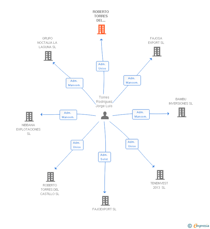 Vinculaciones societarias de ROBERTO TORRES DEL CASTILLO INVERSIONES SL