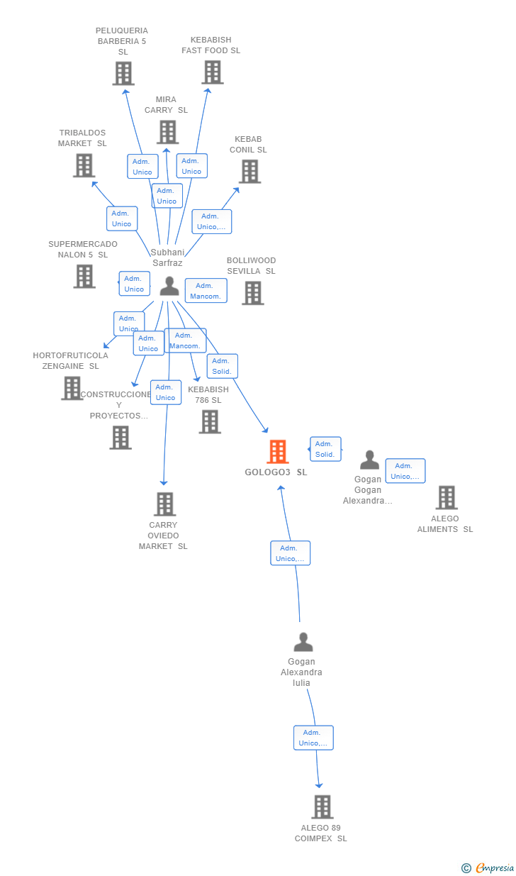 Vinculaciones societarias de GOLOGO3 SL
