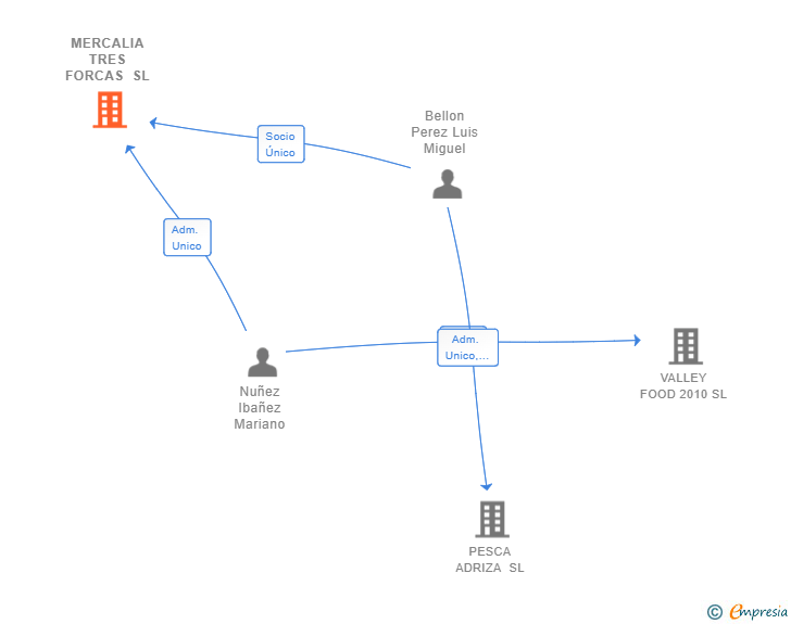 Vinculaciones societarias de MERCALIA TRES FORCAS SL