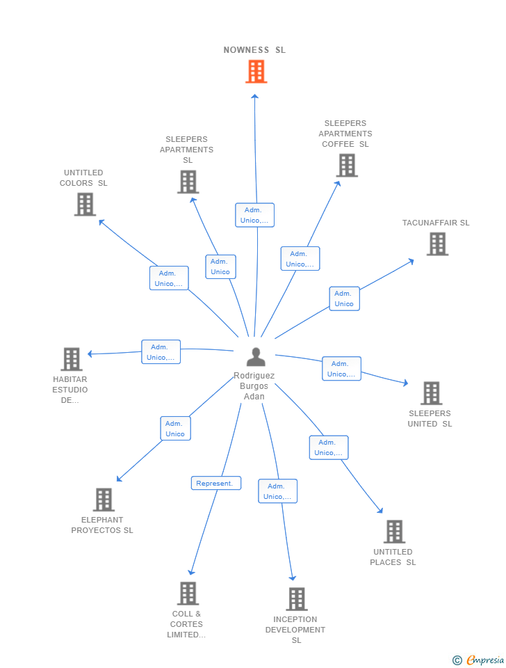 Vinculaciones societarias de NOWNESS SL