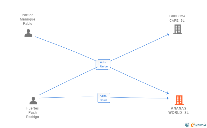 Vinculaciones societarias de ANANAS WORLD SL