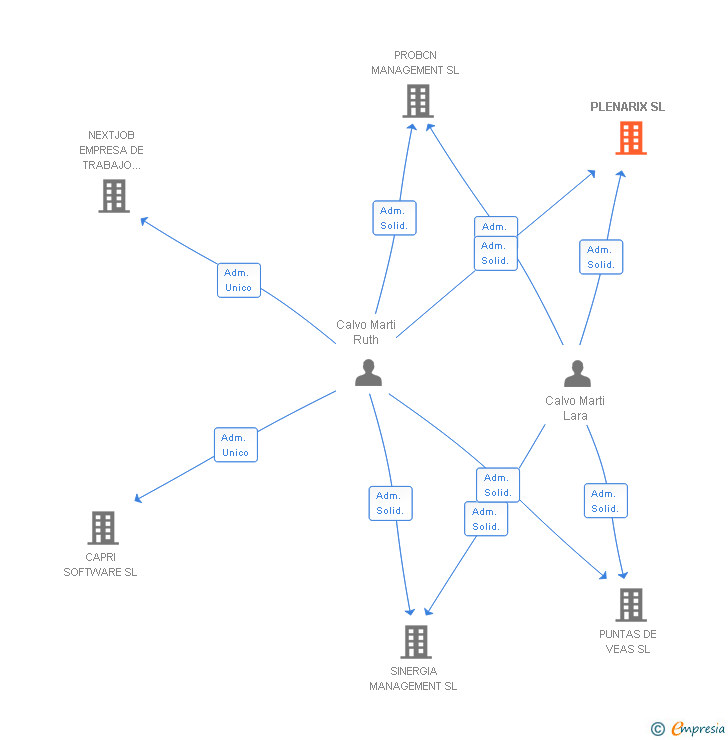 Vinculaciones societarias de PLENARIX SL