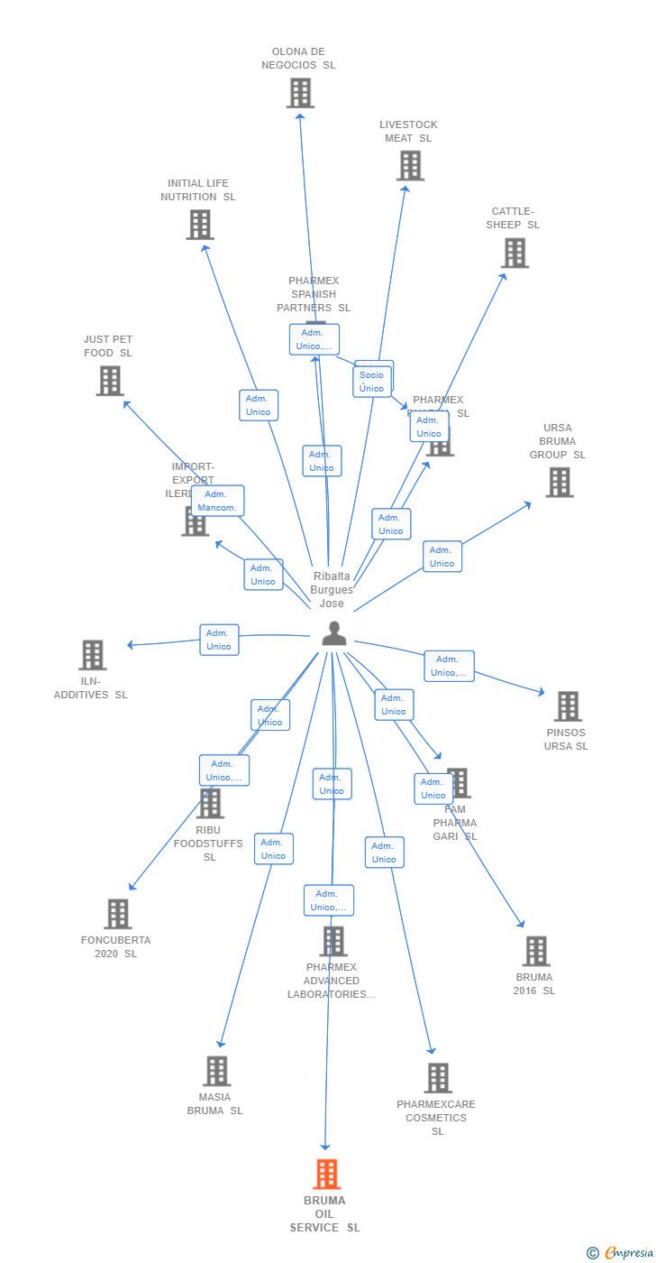 Vinculaciones societarias de BRUMA OIL SERVICE SL