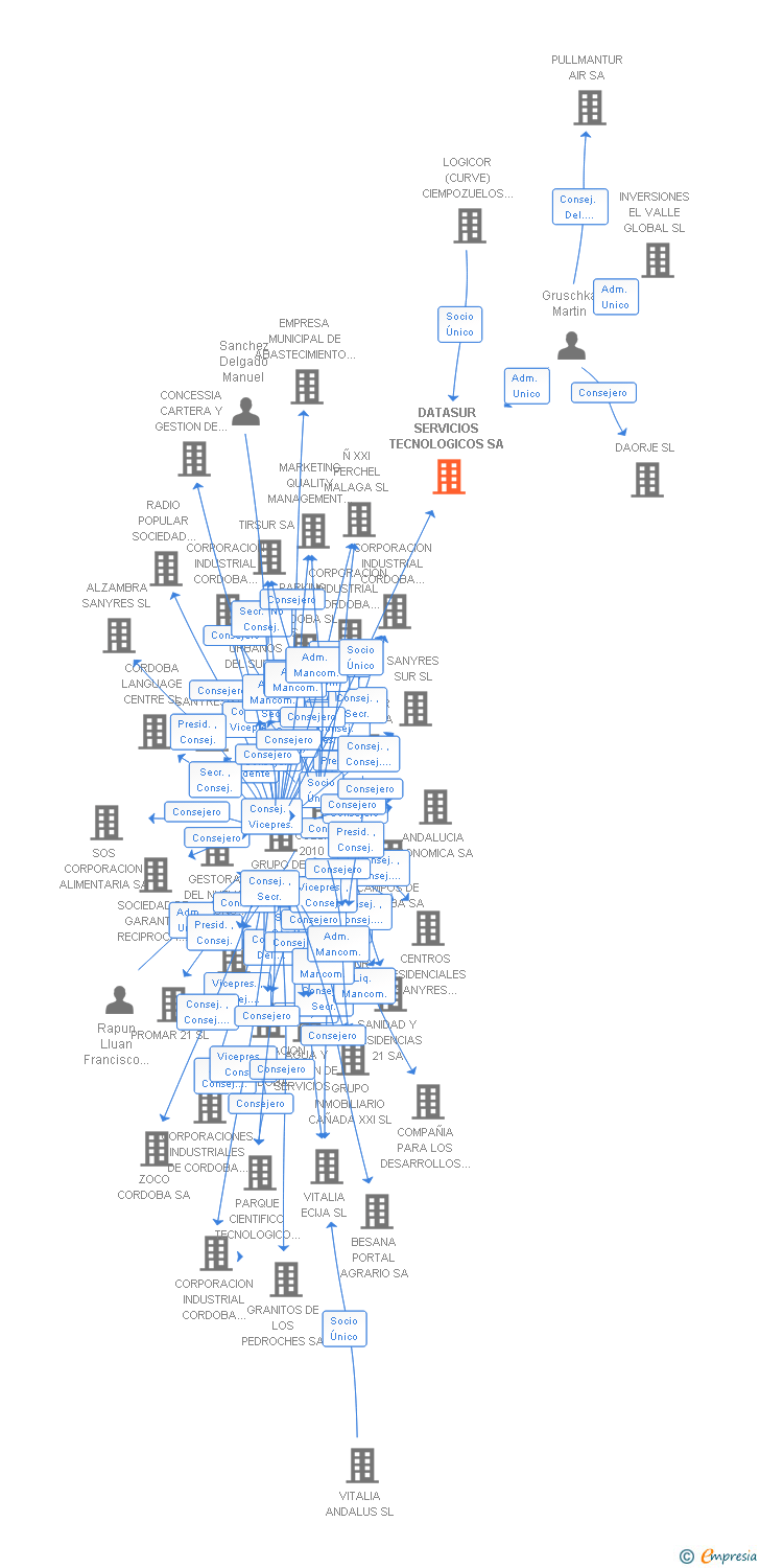 Vinculaciones societarias de DATASUR SERVICIOS TECNOLOGICOS SA