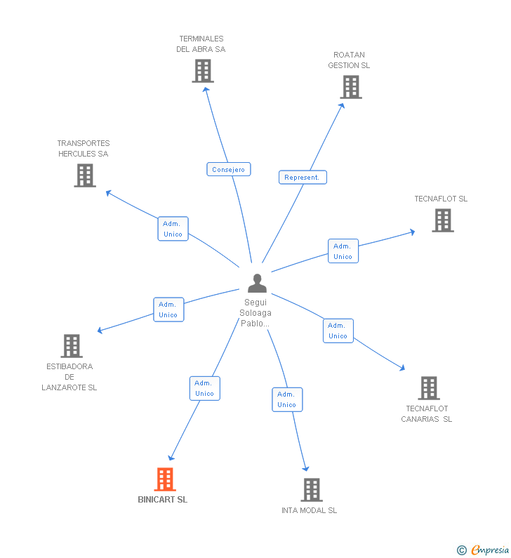 Vinculaciones societarias de BINICART SL