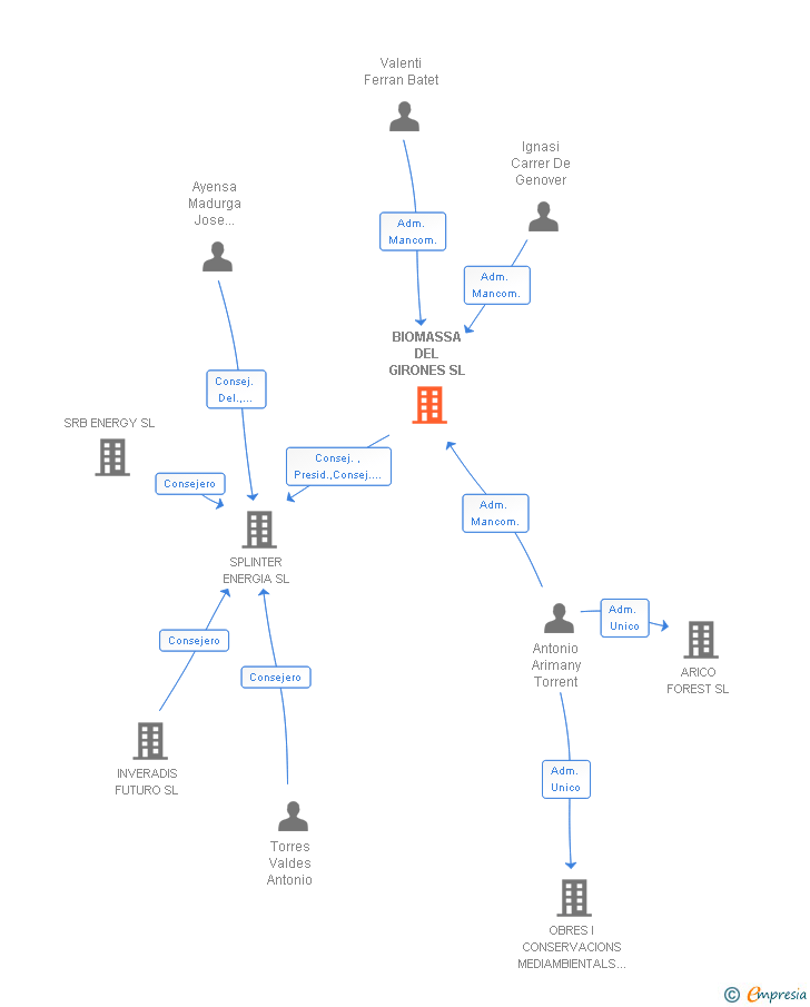 Vinculaciones societarias de BIOMASSA DEL GIRONES SL