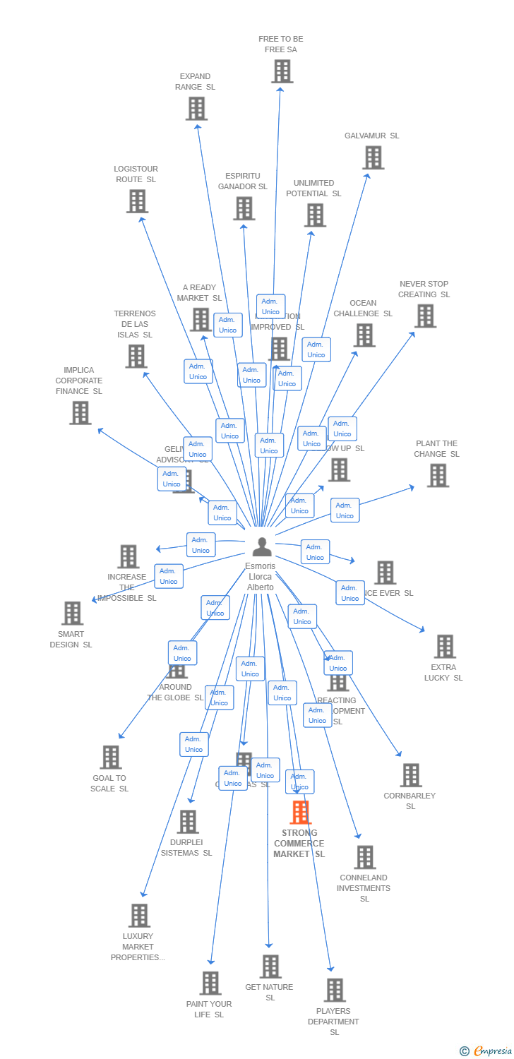 Vinculaciones societarias de STRONG COMMERCE MARKET SL