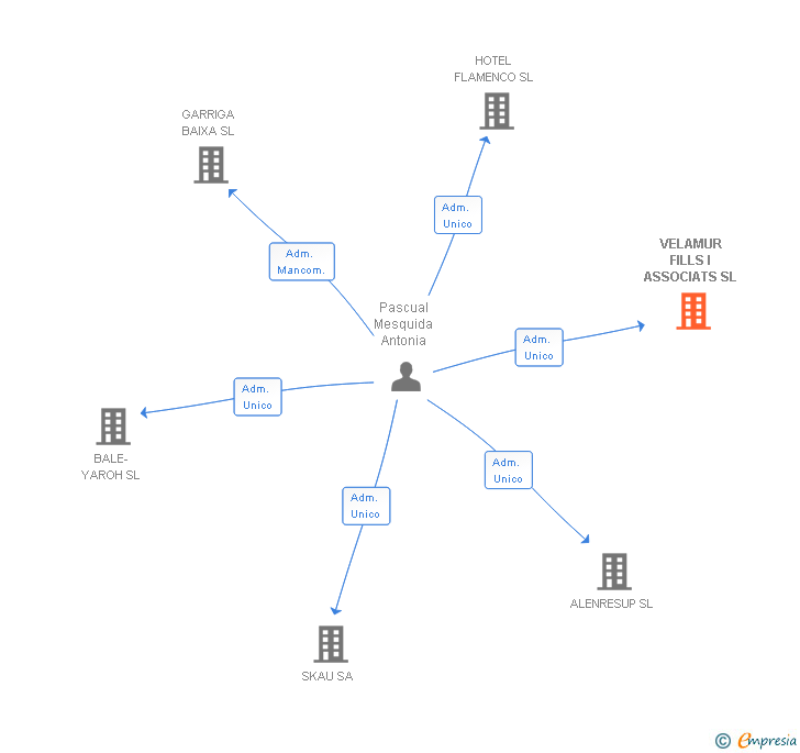 Vinculaciones societarias de VELAMUR FILLS I ASSOCIATS SL