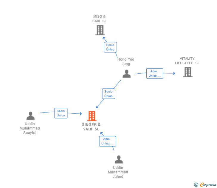 Vinculaciones societarias de GINGER & SABI SL