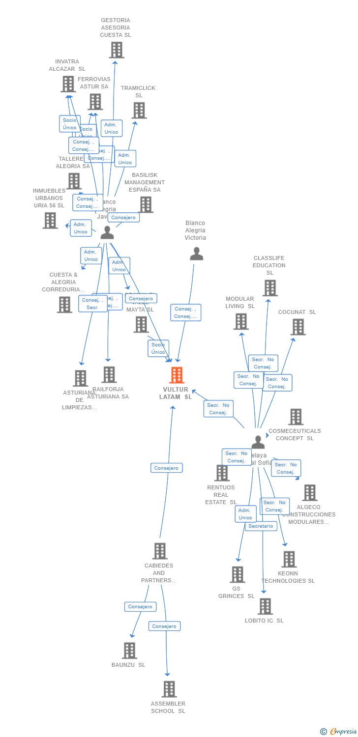Vinculaciones societarias de VULTUR LATAM SL