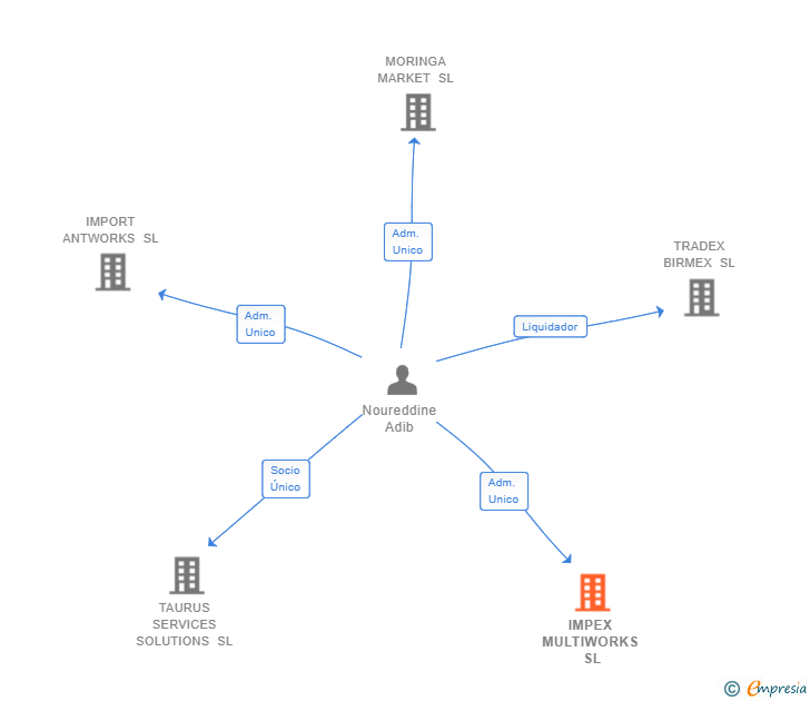 Vinculaciones societarias de IMPEX MULTIWORKS SL