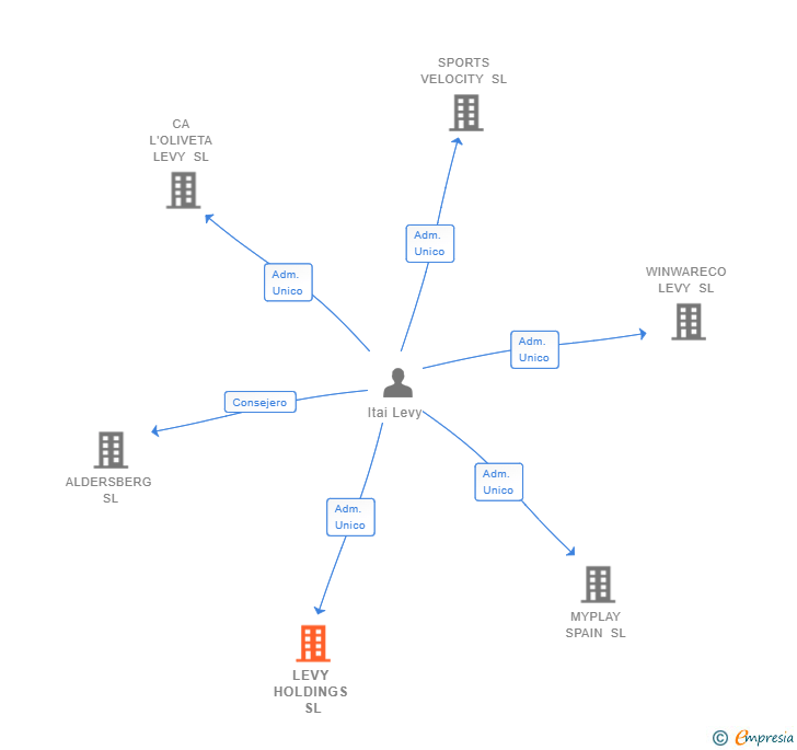 Vinculaciones societarias de LEVY HOLDINGS SL