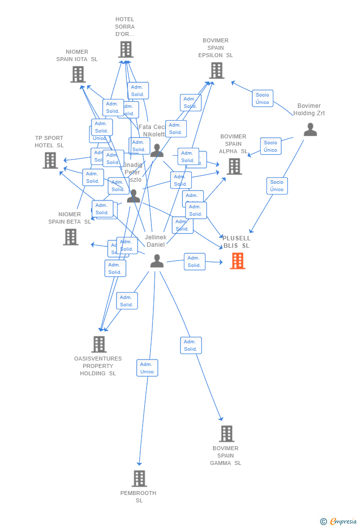 Vinculaciones societarias de PLUSELL BLIS SL