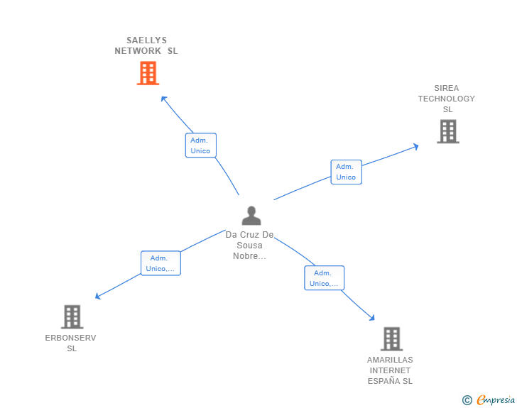 Vinculaciones societarias de SAELLYS NETWORK SL