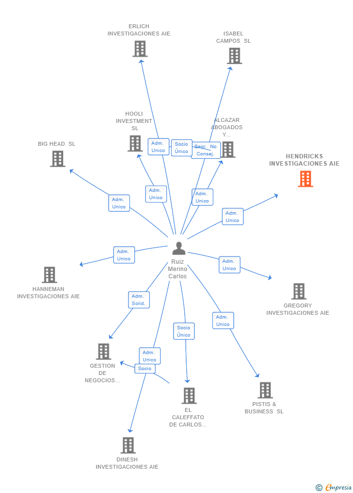 Vinculaciones societarias de HENDRICKS INVESTIGACIONES AIE
