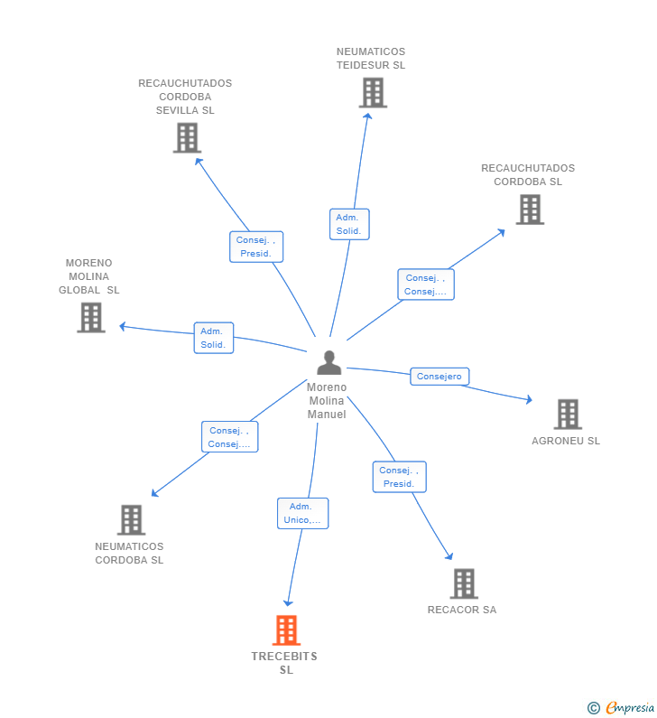 Vinculaciones societarias de TRECEBITS SL