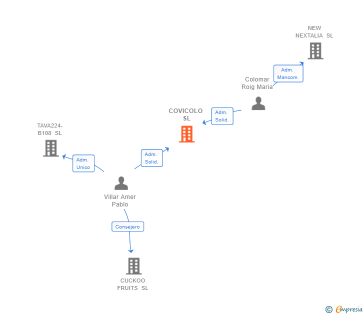 Vinculaciones societarias de COVICOLO SL