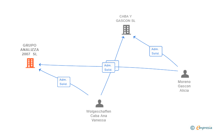 Vinculaciones societarias de GRUPO ANALIZZA 2007 SL
