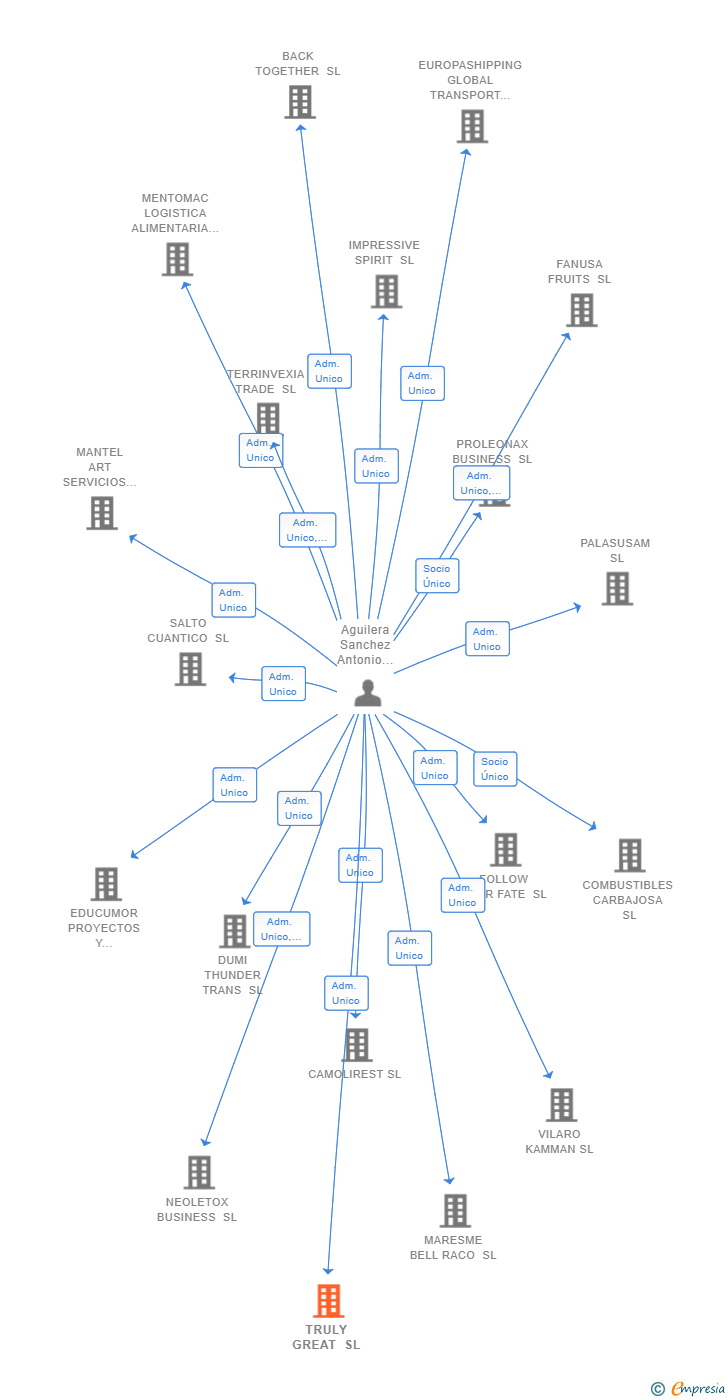 Vinculaciones societarias de TRULY GREAT SL