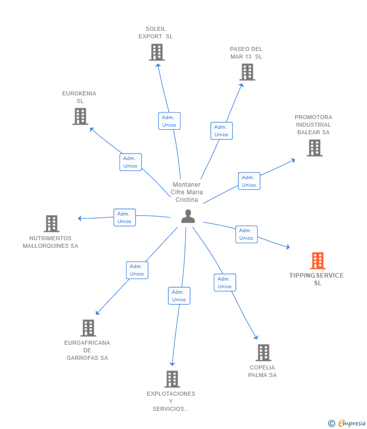 Vinculaciones societarias de TIPPINGSERVICE SL