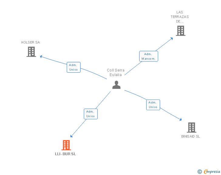 Vinculaciones societarias de LLI-BUR SL