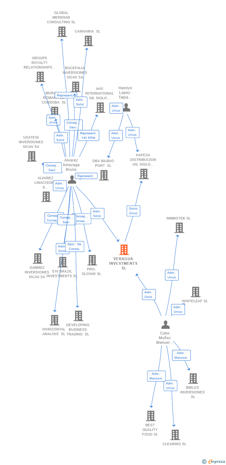 Vinculaciones societarias de VERAGUA INVESTMENTS SL