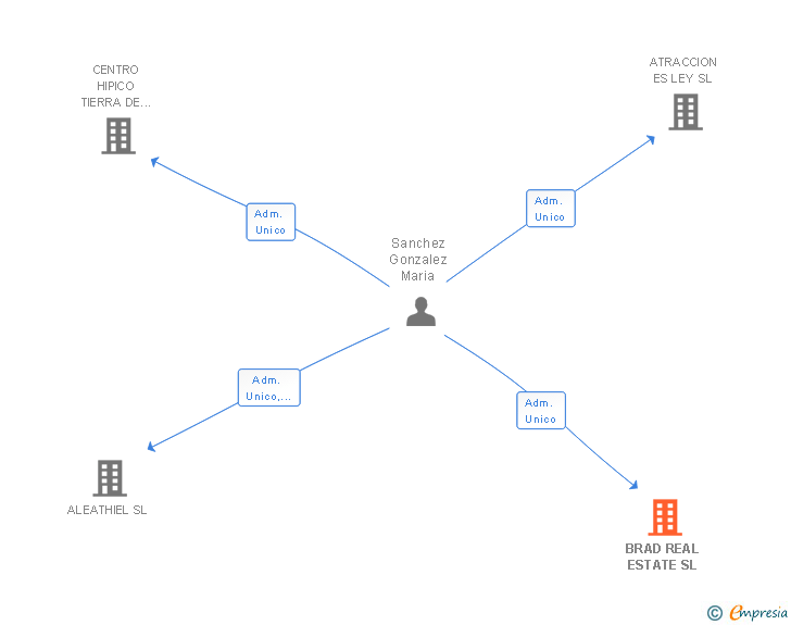 Vinculaciones societarias de BRAD REAL ESTATE SL
