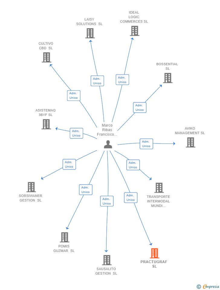 Vinculaciones societarias de PRACTUGRAF SL