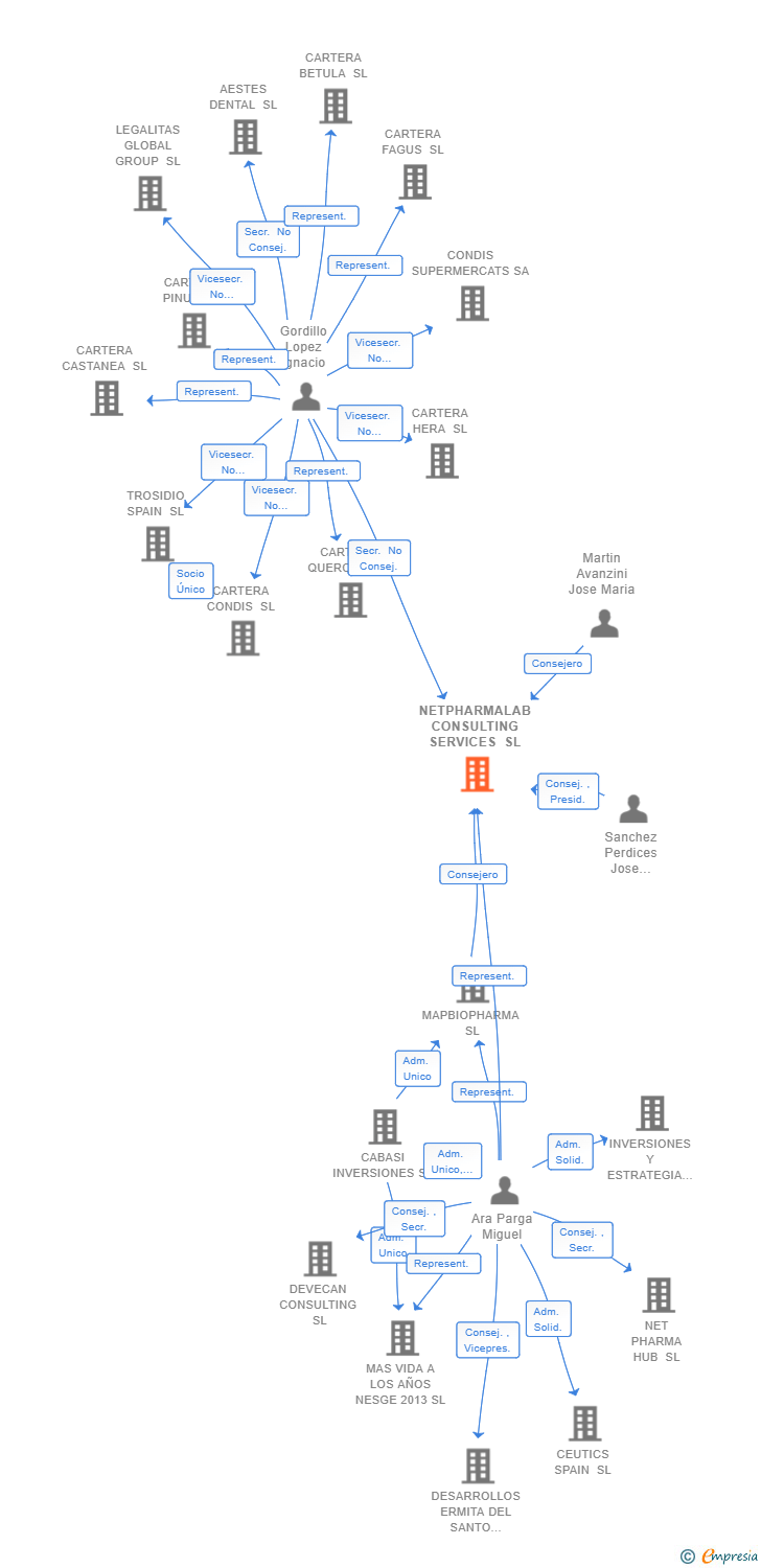 Vinculaciones societarias de NETPHARMALAB CONSULTING SERVICES SL