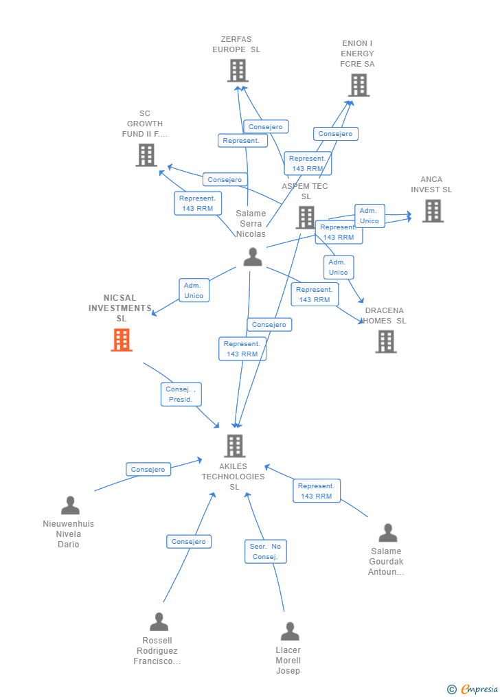 Vinculaciones societarias de NICSAL INVESTMENTS SL
