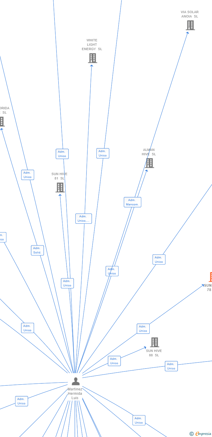 Vinculaciones societarias de SUN HIVE 78 SL (EXTINGUIDA)